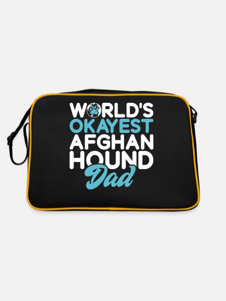 Afghan Hound Gifts - Retro Tasche - Schwarz/Gold - Hinten