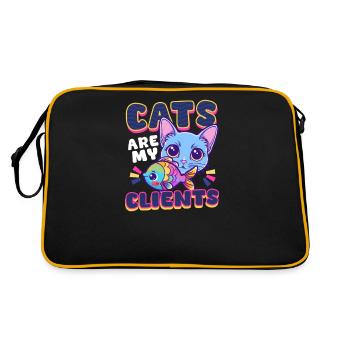 Cat Sitter Cats Are My Clients - Retro Bag - black/gold - Back
