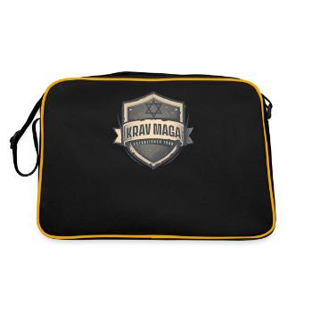 Krav Maga Gegründet 1948 - Retro Tasche - Schwarz/Gold - Hinten