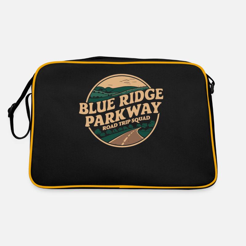 Blue Ridge Parkway Road Trip Squad Abenteuer - Retro Tasche - Schwarz/Gold