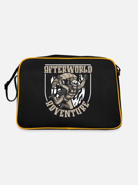 Parachutiste Parachutisme Squelette - Sac Retro - noir/or - Dos