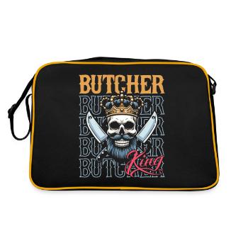 Butcher, butcher, butcher, skull - Retro Bag - black/gold - Back