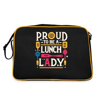 Stolz, eine Lunch-Lady zu sein - Retro Tasche - Schwarz/Gold - Hinten
