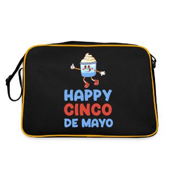Happy Cinco De Mayo Mayonnaise Drôle Sucrée - Sac Retro - noir/or - Dos