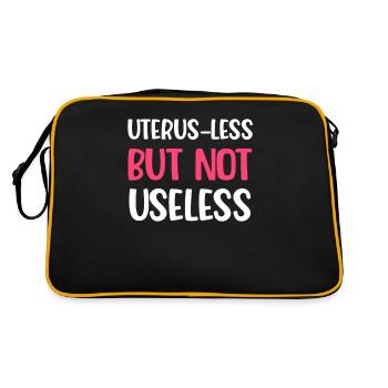 Womb less but not uselessly funny - Retro Bag - black/gold - Back