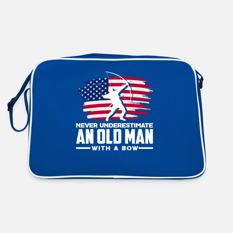 Old man with a bow archery Retro Bag