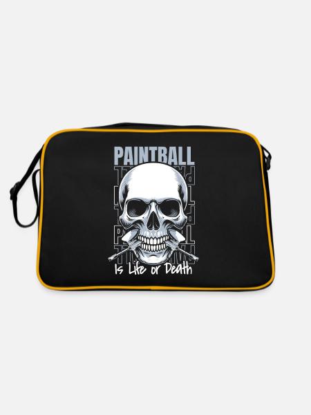 Paintball Skull - Retro Bag - black/gold - Back