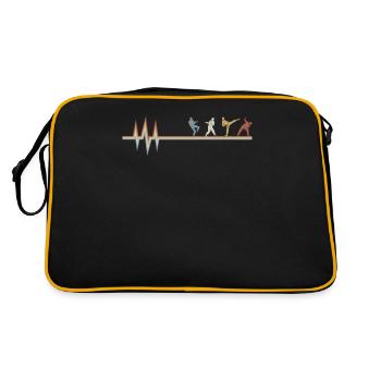 Taekwondo Ekg Heartbeat - Retro Bag - black/gold - Back