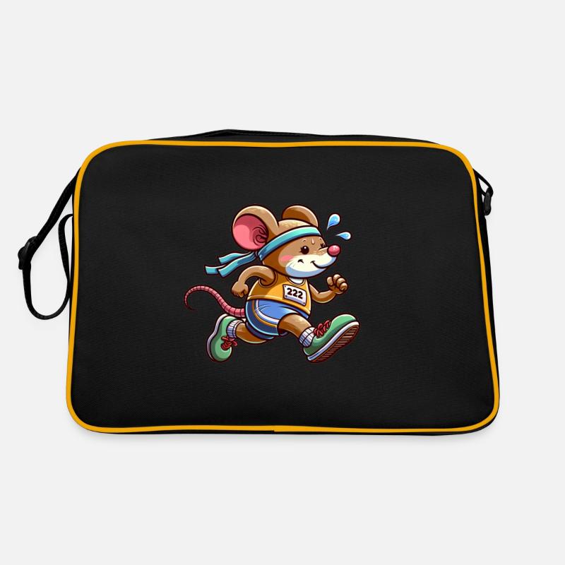 Cute Marathon Runner Mouse Retro Bag