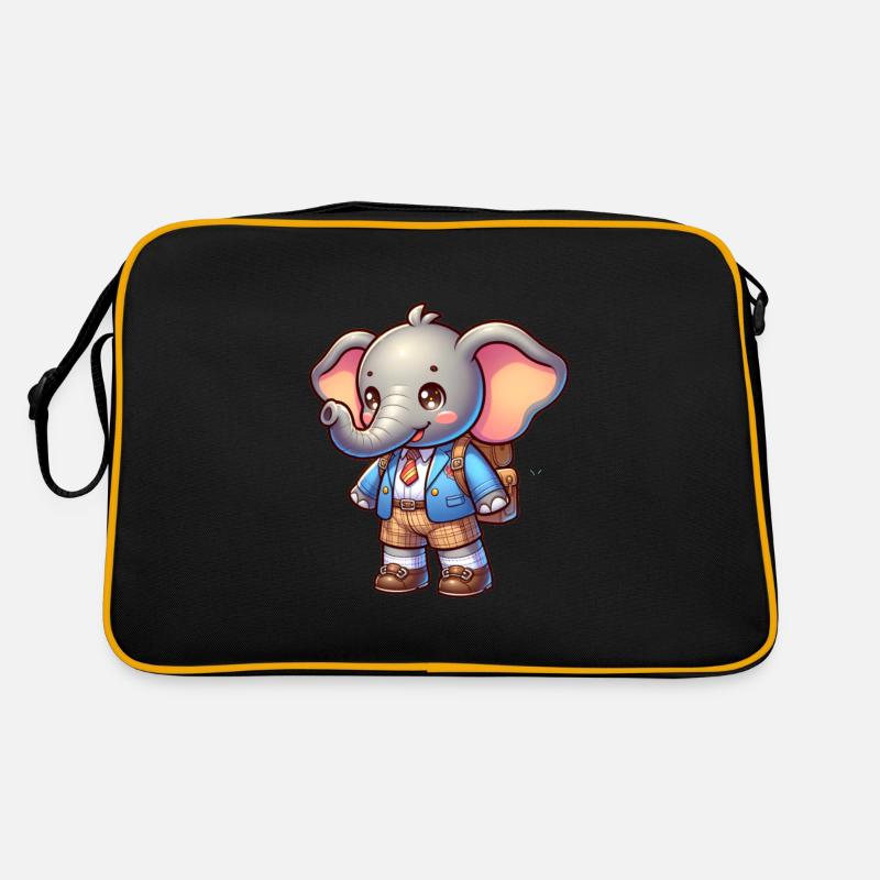 Cute Schoolboy Elephant Retro Tasche