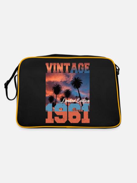 1961 Vintage Edition Limitée Palmiers Né en 1961 - Sac Retro - noir/or - Dos