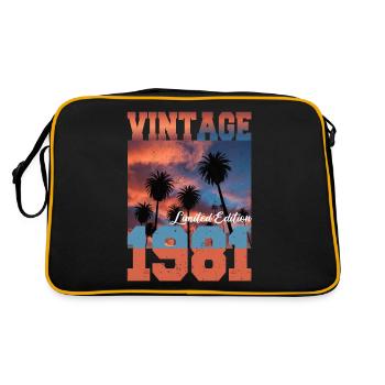 1981 Vintage Limited Edition Palmen Geboren 1981 - Retro Tasche - Schwarz/Gold - Hinten