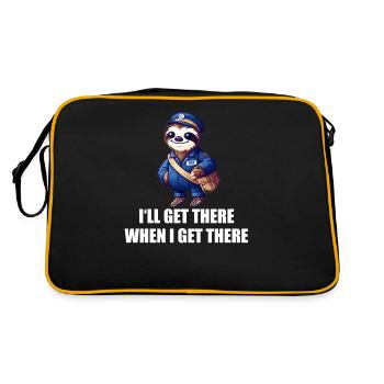 Ich werde es schaffen, wenn ich es schaffe - Retro Tasche - Schwarz/Gold - Hinten