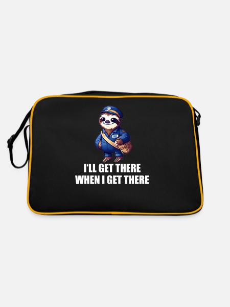 Ich werde es schaffen, wenn ich es schaffe - Retro Tasche - Schwarz/Gold - Hinten
