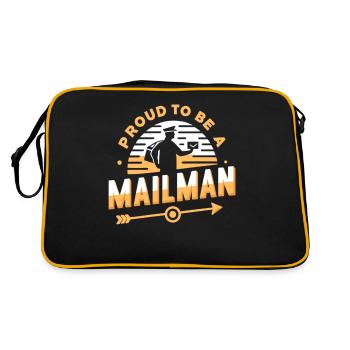 Stolz, ein Postbote zu sein - Retro Tasche - Schwarz/Gold - Hinten