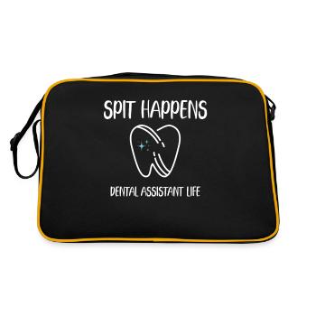 Spit Happen Assistant dentaire Life Floss Fil dentaire - Sac Retro - noir/or - Dos