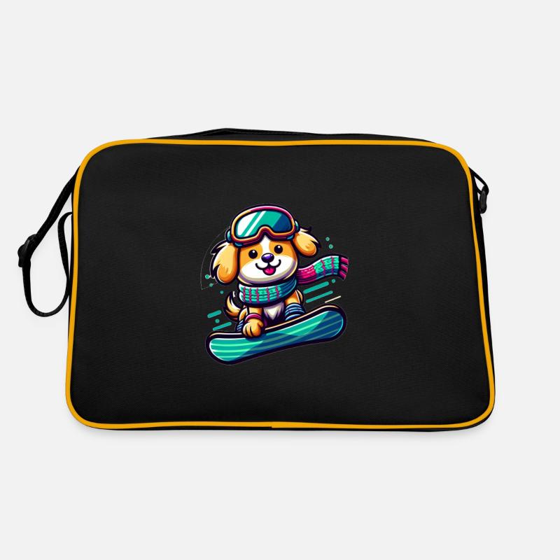 Chien snowboarder mignon 2 Sac Retro