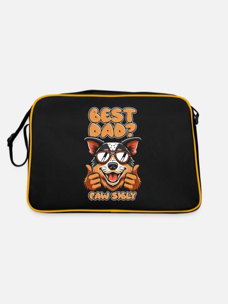 Australian Cattledog Father Best Dad Pawsibly - Retro Bag - black/gold - Back
