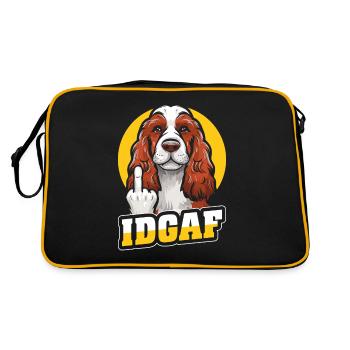 Cocker Spaniel Idgaf - Retro Tasche - Schwarz/Gold - Hinten