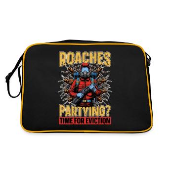 Pest Control Roaches Partying Time Spraying Bugs - Retro Bag - black/gold - Back