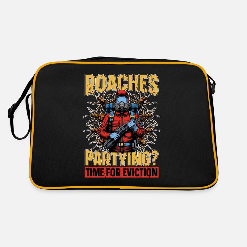 Pest Control Roaches Partying Time Spraying Bugs Retro Bag