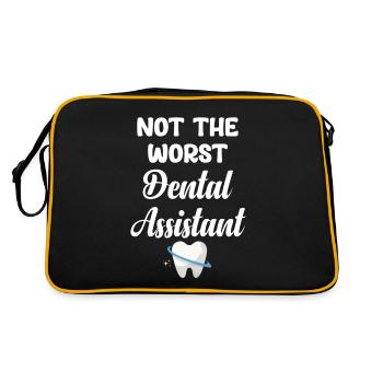 Pas le pire fil dentaire pour assistant dentaire - Sac Retro - noir/or - Dos