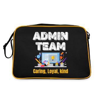 Admin-team Fürsorglich Loyal Freundlich Lustig - Retro Tasche - Schwarz/Gold - Hinten