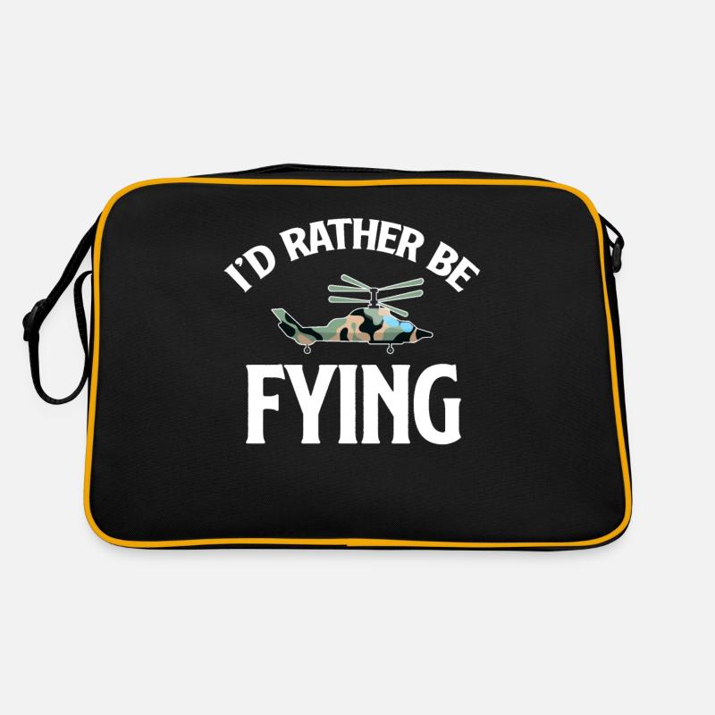 I'd rather fly, helicopter lover, Retro Bag