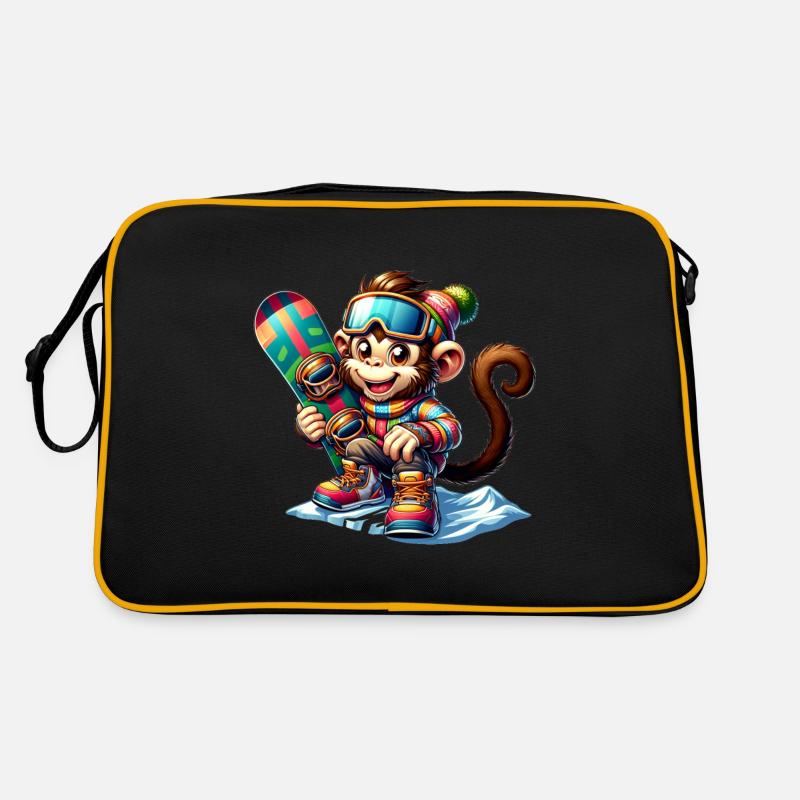 Singe snowboarder mignon Sac Retro