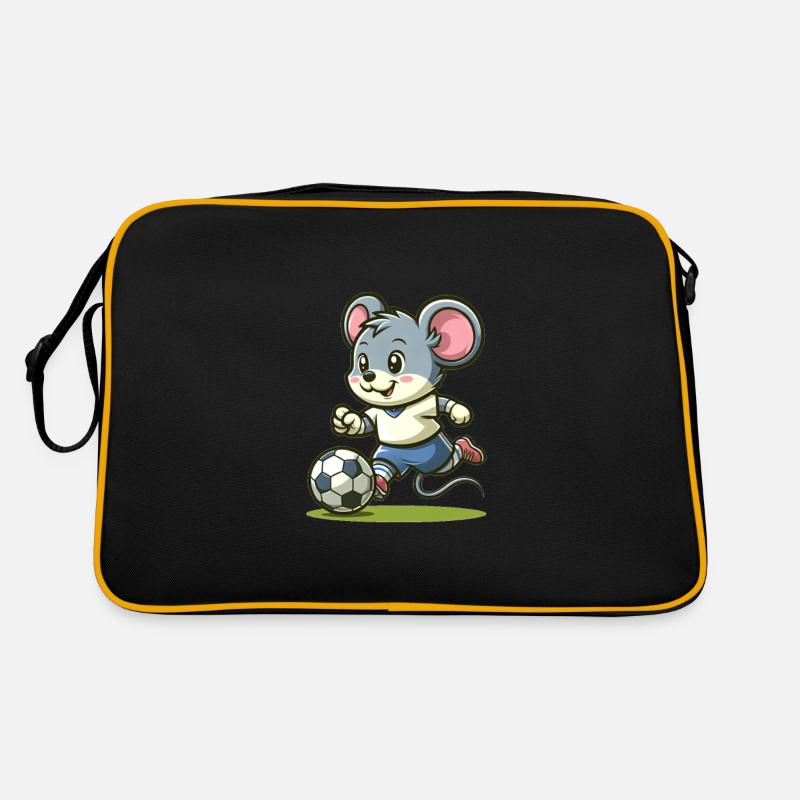 Cute Soccer Player Mouse Retro Tasche
