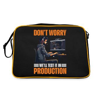 Don't Worry, We'll Test It In Production 8 - Retro Tasche - Schwarz/Gold - Hinten