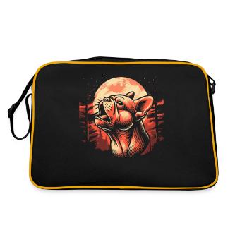 Bouledogue français Hurlement de lune - Sac Retro - noir/or - Dos