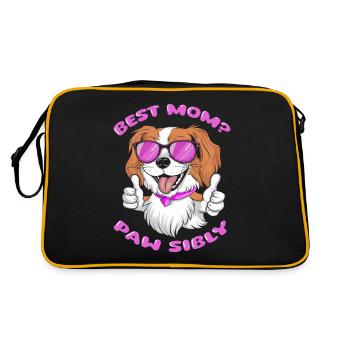 Roi Charles Cavalier Mère Meilleure Maman Pawsibly - Sac Retro - noir/or - Dos