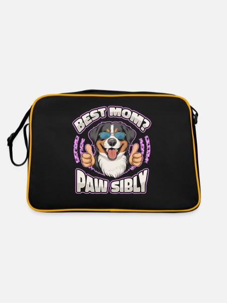 Bouvier Bernois Mère Meilleure Maman Pawsibly - Sac Retro - noir/or - Dos