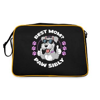 Schnauzer Mutter Meilleure Maman Pawsibly - Sac Retro - noir/or - Dos