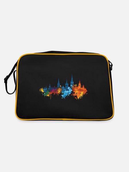 Pinneberg - Retro Tasche - Schwarz/Gold - Hinten