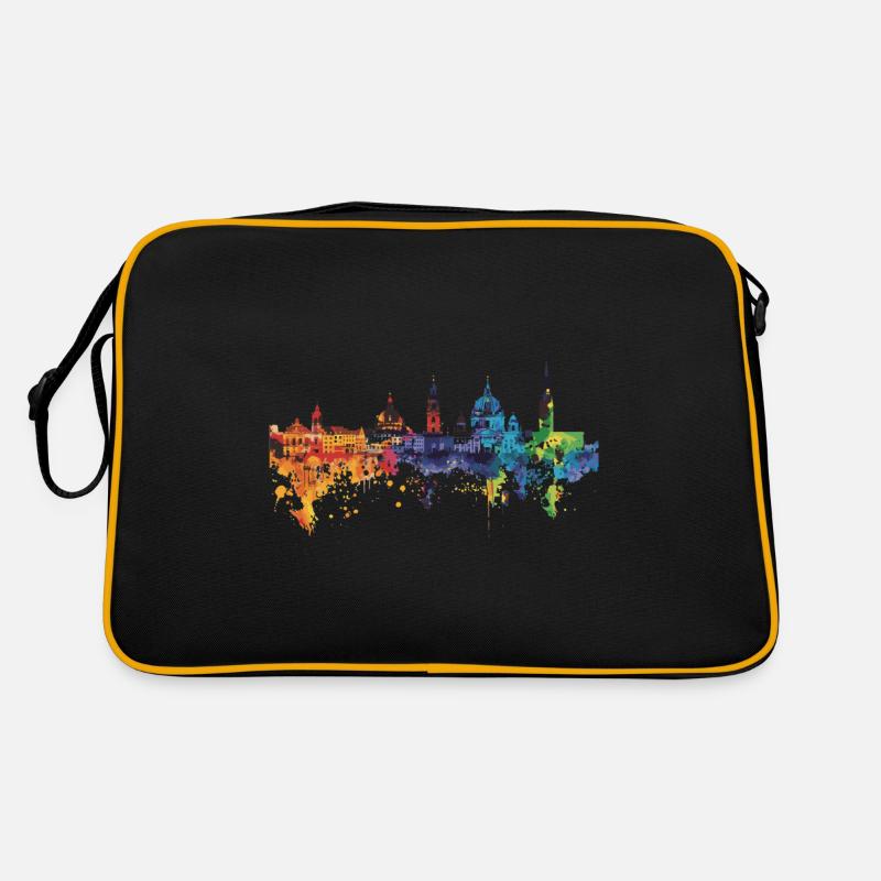 Potsdam - Retro Tasche - Schwarz/Gold