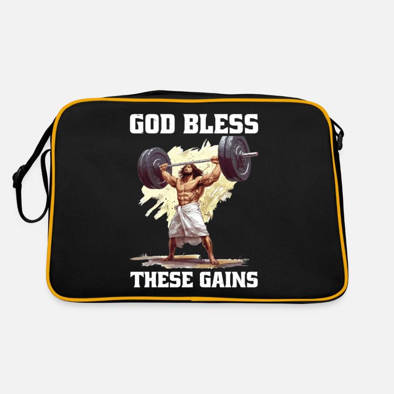 God Bless These Gains Retro Bag