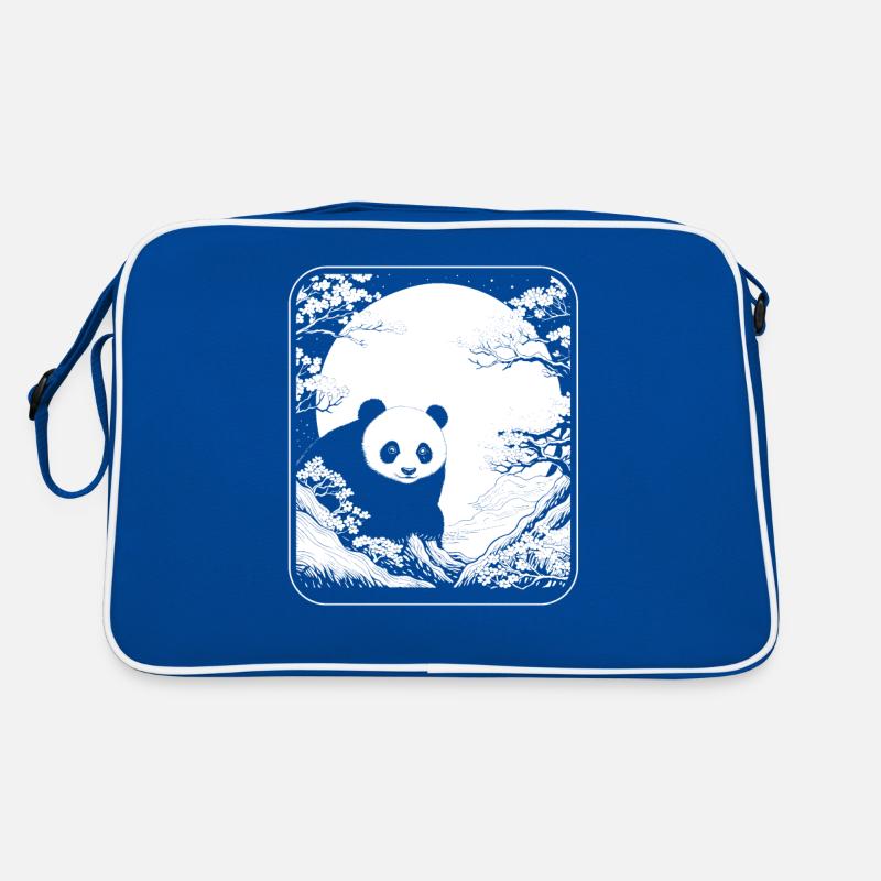 Panda géant Panda Ours Japon Cerisier Fleur Lune Sac Retro