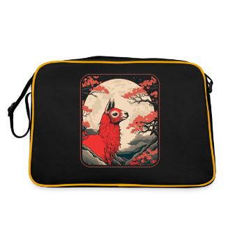 Lama Lama Japon Cerisier Fleur Lune - Sac Retro - noir/or - Dos