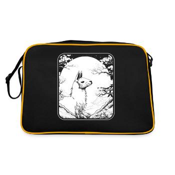 Lama Lama Japon Cerisier Fleur Lune - Sac Retro - noir/or - Dos