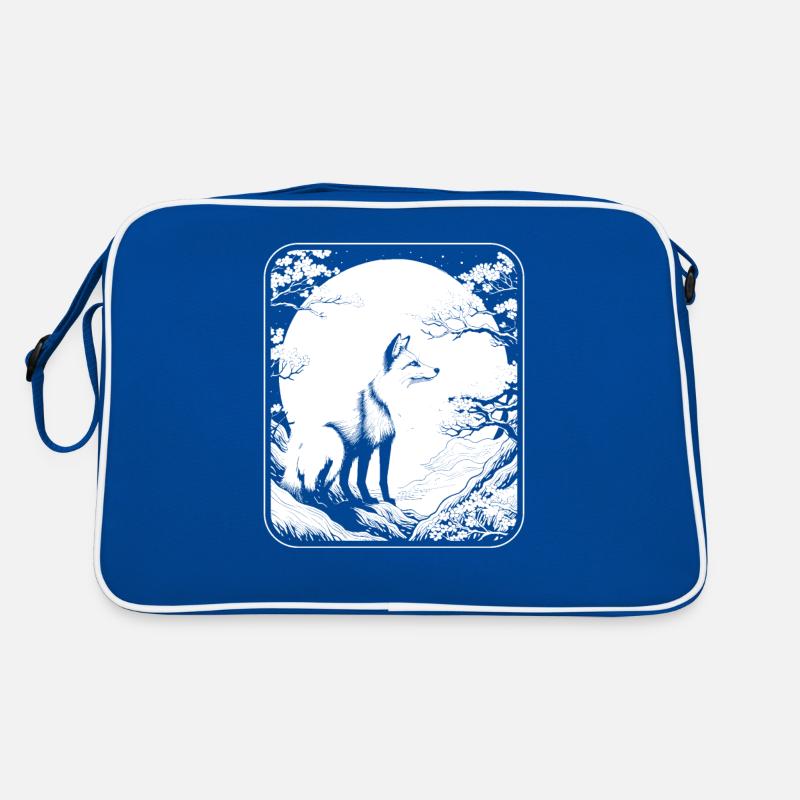 Fox Japan Cherry Blossom Moon Retro Bag