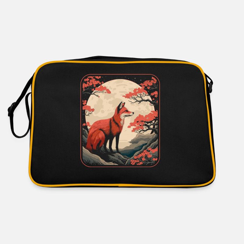 Fox Japan Cherry Blossom Moon Retro Bag