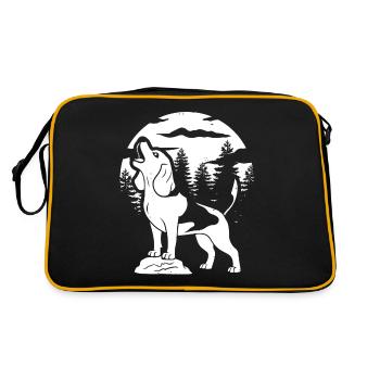 Beagle Hurlement de lune - Sac Retro - noir/or - Dos