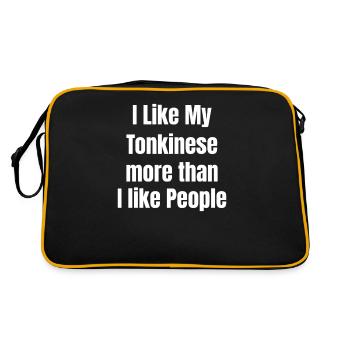 J’aime mon tonkinois plus que les gens avec - Sac Retro - noir/or - Dos