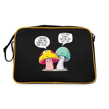 Champignon sauvage et lune Pas de temps, je cherche - Sac Retro - noir/or - Dos