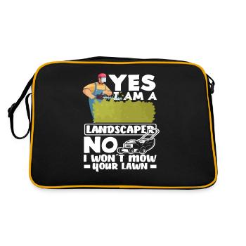 Jardinier paysagiste tondeuse pelouse - Sac Retro - noir/or - Dos