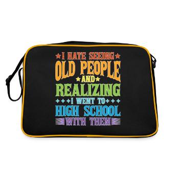 Réaliser que je suis allé au lycée avec eux 2 - Sac Retro - noir/or - Dos