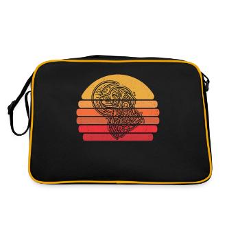 Golden Doodle Moon Phases - Retro Tasche - Schwarz/Gold - Hinten