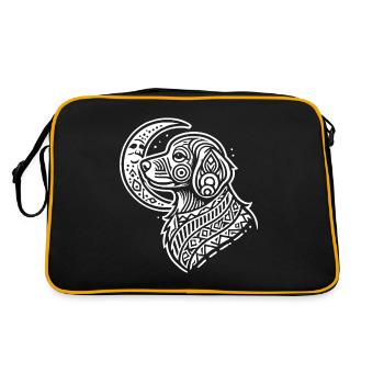 Golden Doodle Moon Phases - Retro Tasche - Schwarz/Gold - Hinten